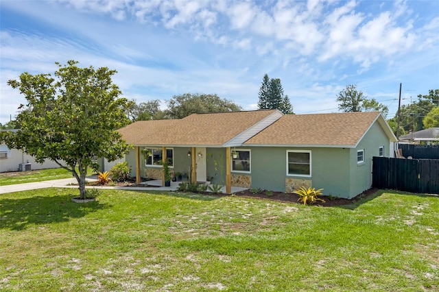 4727 Wales St, Lake Wales, FL 33859 - ranch-style home featuring stucco siding, concrete driveway, a shingled roof, and covered porch