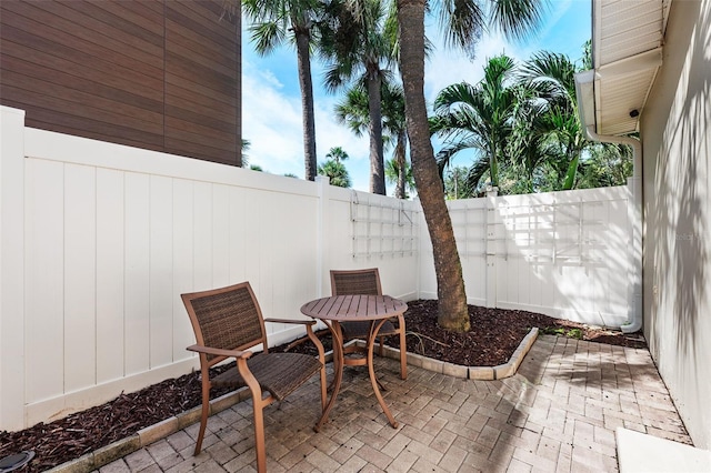 281 44th Ave, St Pete Beach, FL 33706 - view of patio with a fenced backyard
