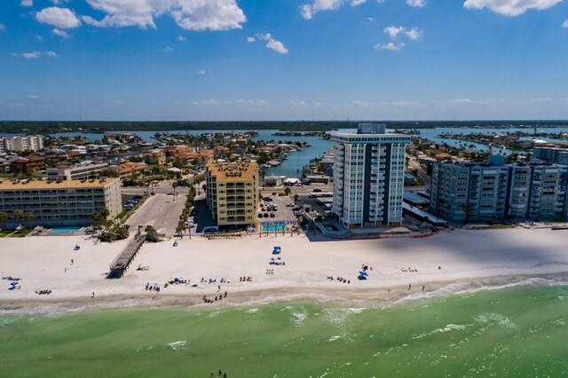 17408 Gulf Blvd Unit 203, Redington Shores, FL 33708 - bird's eye view of waterfront with a beach
