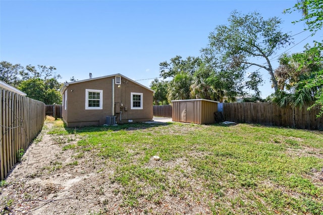 2018 21st St S, Saint Petersburg, FL 33712 - rear view of house featuring stucco siding, a storage unit, and an outdoor structure