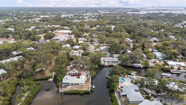 608 Betmor Ln, Palm Harbor, FL 34683 - aerial overview of property's location with a nearby body of water and nearby suburban area