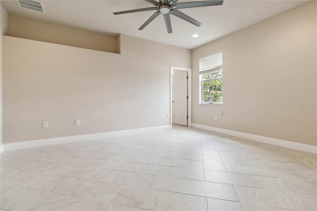2262 Lune Ct, Melbourne, FL 32904 - empty room with a ceiling fan, recessed lighting, and baseboards
