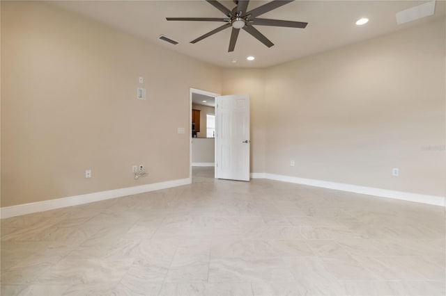 2262 Lune Ct, Melbourne, FL 32904 - spare room with a ceiling fan, recessed lighting, and baseboards