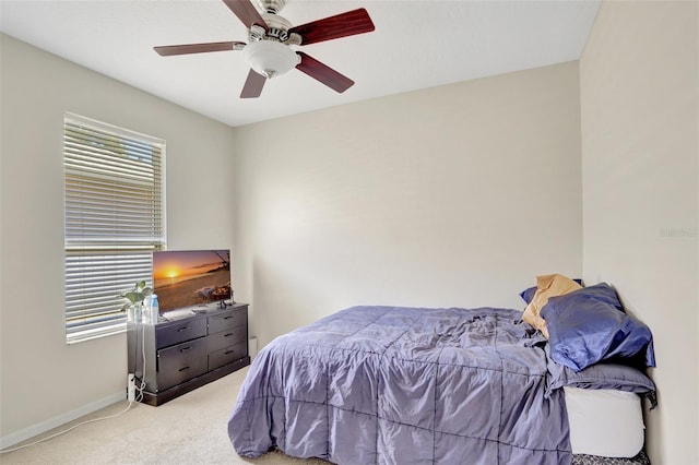 13708 Old Dock Rd, Orlando, FL 32828 - bedroom featuring light colored carpet, baseboards, and ceiling fan