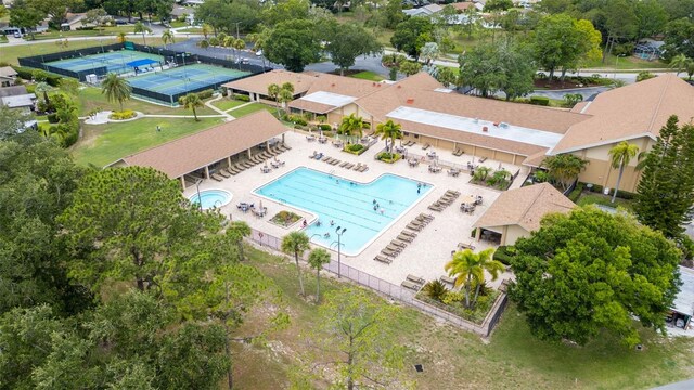 3224 Hilary Cir, Palm Harbor, FL 34684 - bird's eye view of a pool