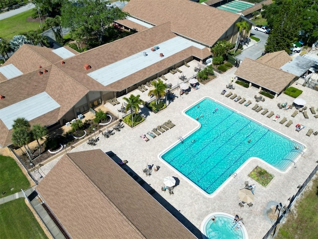 3224 Hilary Cir, Palm Harbor, FL 34684 - aerial view of a pool