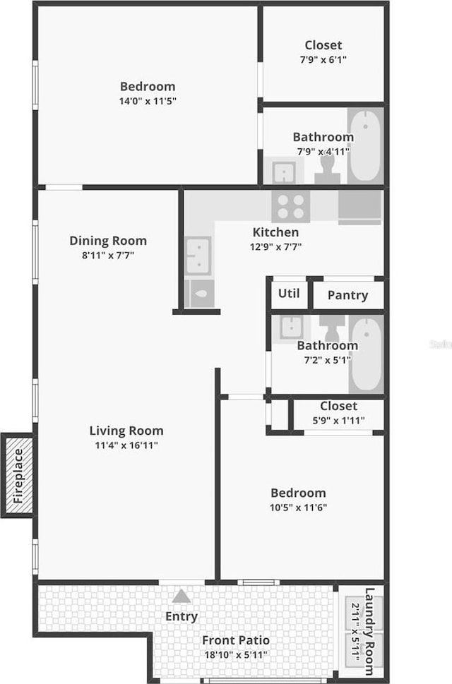 2969 Bonaventure Cir Unit 104, Palm Harbor, FL 34684 - room layout