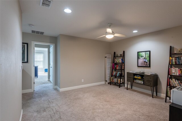 17847 Althea Blue Pl, Lutz, FL 33558 - miscellaneous room featuring carpet, ceiling fan, recessed lighting, and baseboards