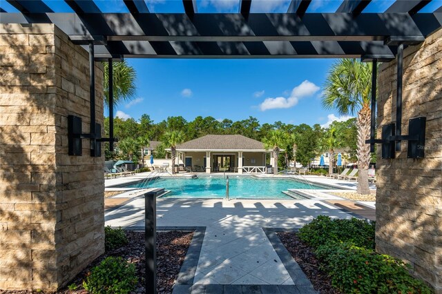 17847 Althea Blue Pl, Lutz, FL 33558 - community pool with a pergola and a patio