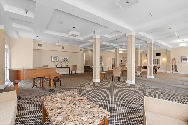 219 4th Ave N Unit 201, Saint Petersburg, FL 33701 - building lobby with coffered ceiling and beam ceiling