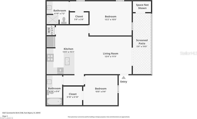 5321 Summerlin Rd Unit 2108, Fort Myers, FL 33919 - floor plan / room layout