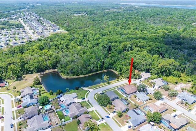10149 Briar Cir, Hudson, FL 34667 - aerial view of property and surrounding area featuring a forest, a nearby body of water, and nearby suburban area