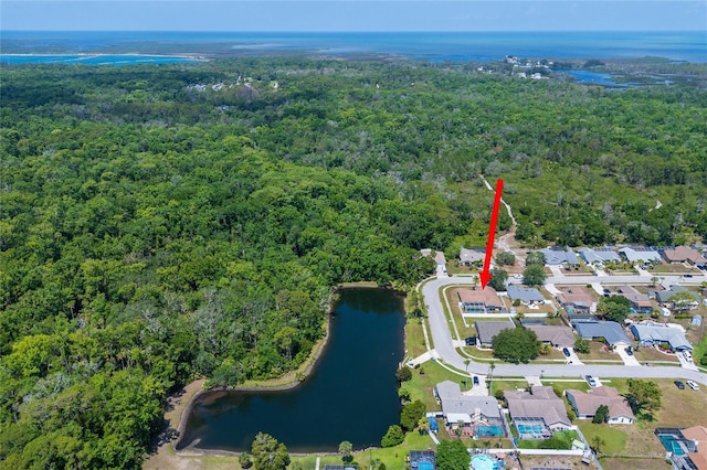 10149 Briar Cir, Hudson, FL 34667 - aerial view of property and surrounding area with a forest and a large body of water
