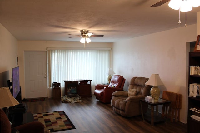 2020 World Parkway Blvd Unit 12, Clearwater, FL 33763 - living room with a ceiling fan and wood finished floors