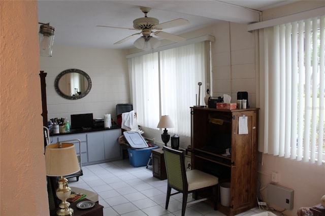 2020 World Parkway Blvd Unit 12, Clearwater, FL 33763 - office with a ceiling fan and light tile patterned floors