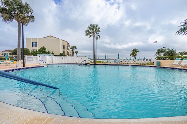 community pool with fence