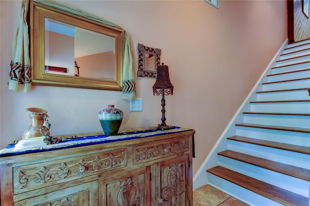 3406 Hollyhock Way, Tampa, FL 33618 - stairs featuring tile patterned floors