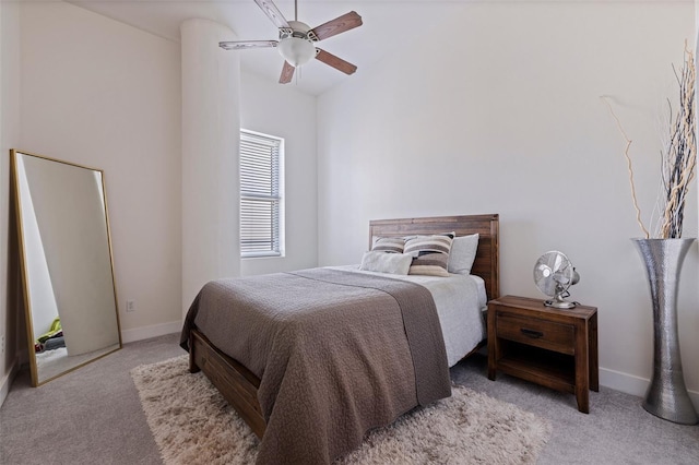 1208 E Kennedy Blvd Unit 831, Tampa, FL 33602 - bedroom featuring light colored carpet, baseboards, and a ceiling fan