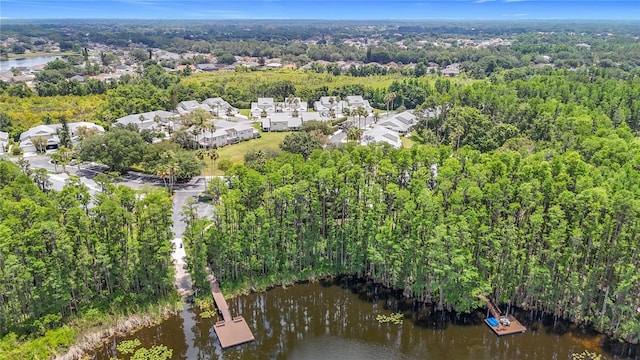 1628 Lullwater Ln, Lutz, FL 33549 - aerial overview of property's location featuring a large body of water, nearby suburban area, and a forest