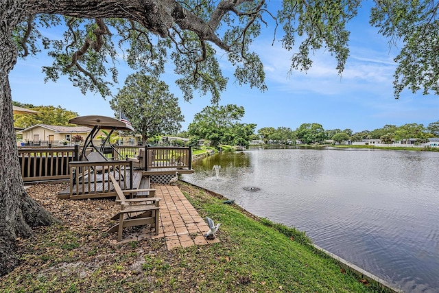 dock featuring a water view