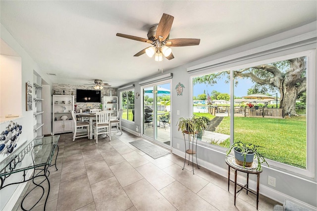 view of sunroom
