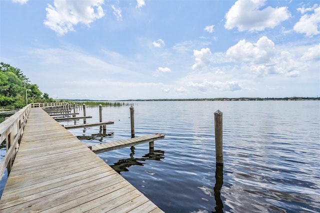 dock featuring a water view