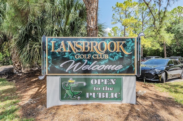 view of community sign