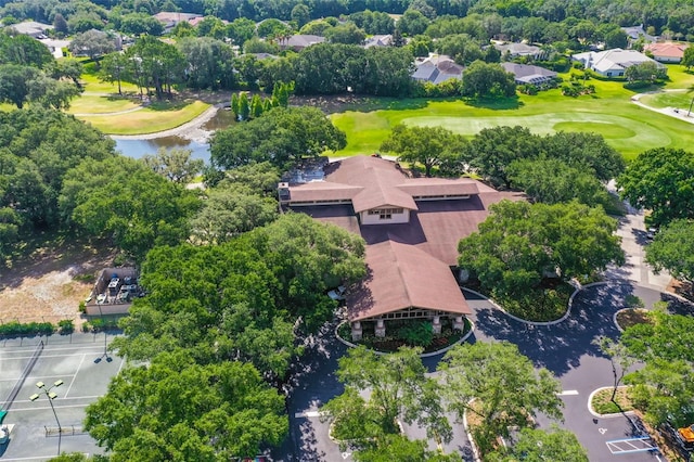 aerial view of a local golf course and a large body of water