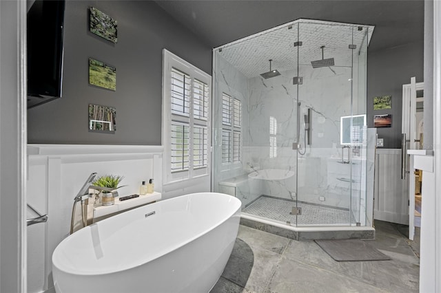 19620 Eagle Crest Dr, Lutz, FL 33549 - full bath featuring a freestanding bath and a marble finish shower