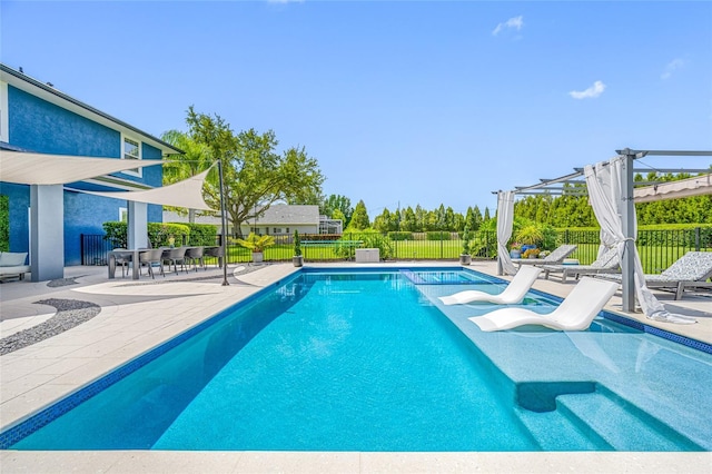 19620 Eagle Crest Dr, Lutz, FL 33549 - view of pool with a patio, fence, and a pergola