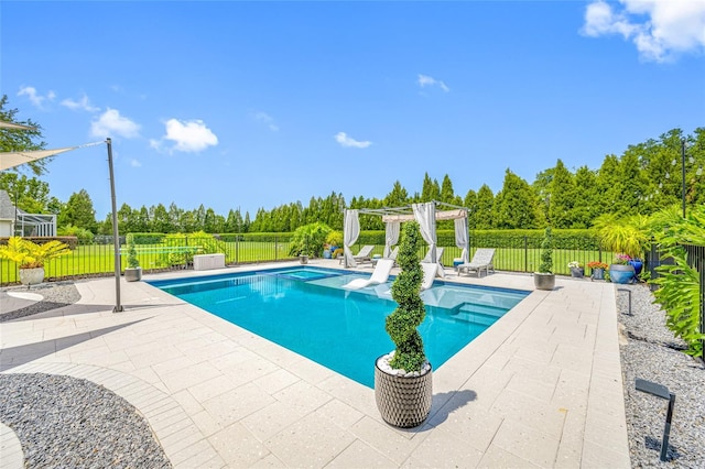 19620 Eagle Crest Dr, Lutz, FL 33549 - view of swimming pool with a pergola, a patio area, and a fenced backyard
