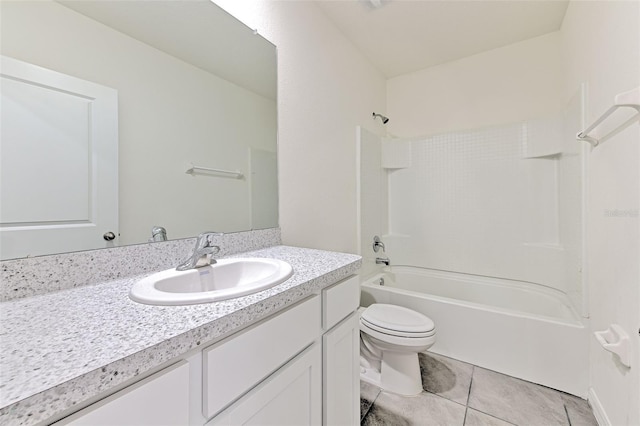2882 Peony Prairie Ln, Wesley Chapel, FL 33543 - full bathroom with vanity, shower / washtub combination, and tile patterned flooring