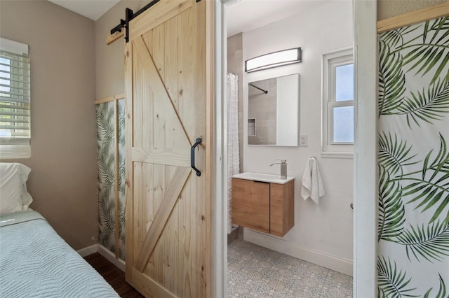 full bathroom featuring baseboards and vanity