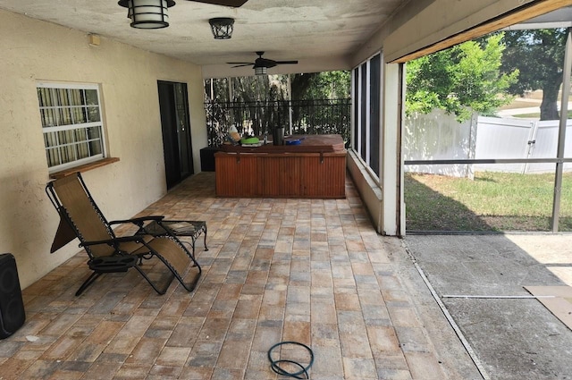 8209 Chaucer Dr, Weeki Wachee, FL 34607 - sunroom with ceiling fan