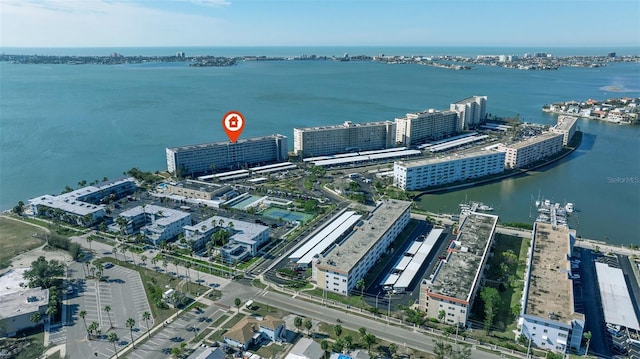 view of urban area featuring a large body of water