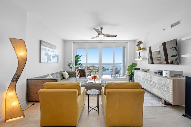 1325 Snell Isle Blvd NE Unit 810, Saint Petersburg, FL 33704 - living area with ceiling fan