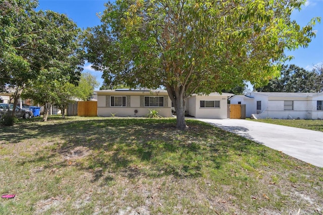 5010 8th Ave N, Saint Petersburg, FL 33710 - ranch-style house featuring solar panels, driveway, and stucco siding