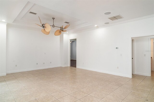 6120 9th Avenue Cir NE, Bradenton, FL 34212 - unfurnished room featuring ornamental molding, a chandelier, a tray ceiling, recessed lighting, and baseboards