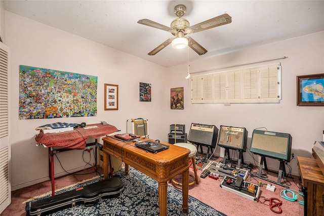5250 12th St N, Saint Petersburg, FL 33703 - carpeted office featuring ceiling fan and baseboards