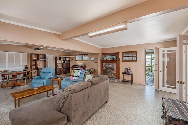 5250 12th St N, Saint Petersburg, FL 33703 - living area featuring plenty of natural light, crown molding, baseboards, and french doors