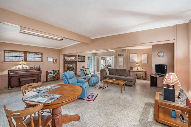 5250 12th St N, Saint Petersburg, FL 33703 - living room with crown molding and carpet flooring
