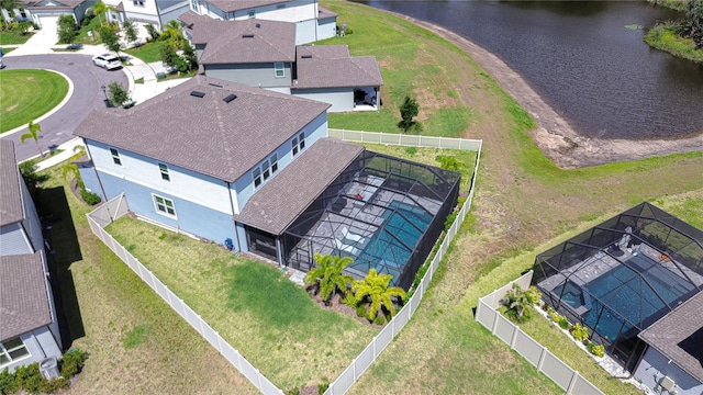 bird's eye view of a nearby body of water