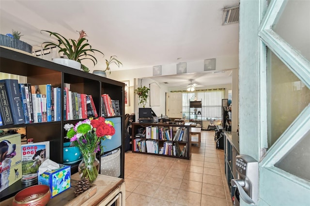 361 Colonial Ct, Dunedin, FL 34698 - entryway with tile patterned floors and a ceiling fan