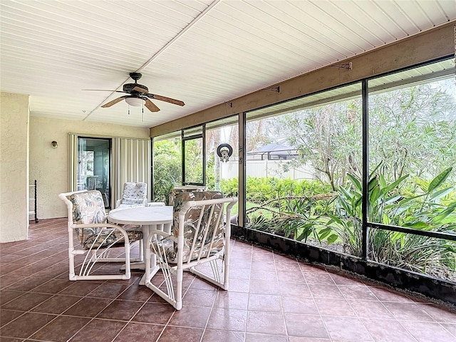 120 Colony S Dr, Tarpon Springs, FL 34689 - sunroom / solarium featuring ceiling fan and plenty of natural light