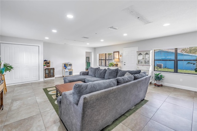 4821 S Gachet Blvd, Lakeland, FL 33813 - living area with recessed lighting, baseboards, and light tile patterned floors