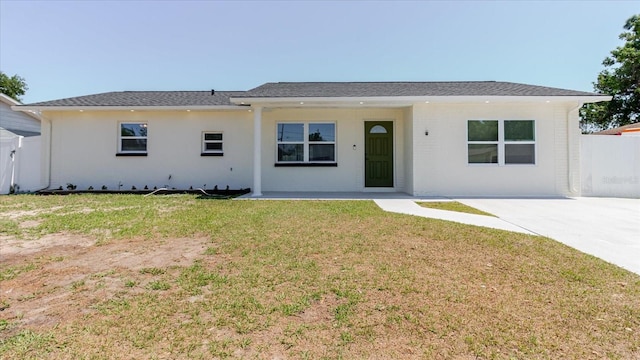view of single story home