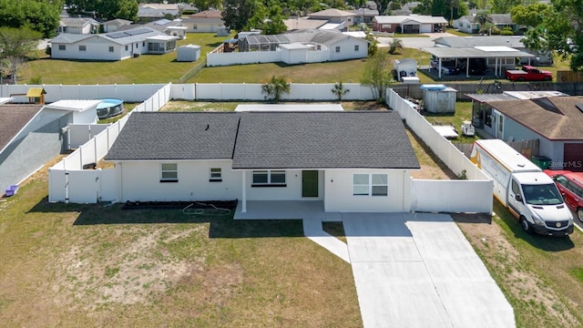aerial perspective of suburban area