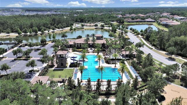 4063 Medicci Ln, Wesley Chapel, FL 33543 - bird's eye view of a pool and a large body of water