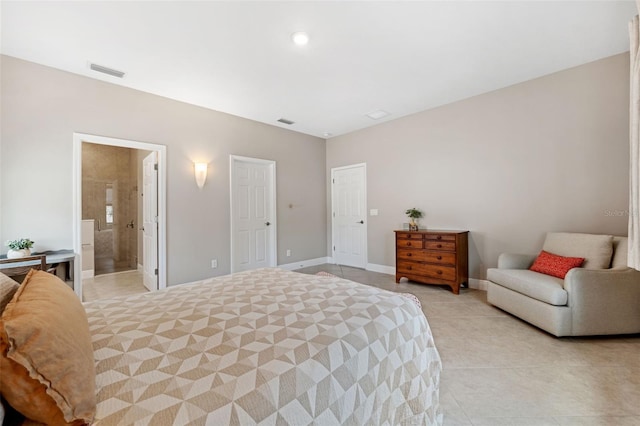 3877 Burdick Loop, Odessa, FL 33556 - bedroom featuring light tile patterned floors, baseboards, and connected bathroom