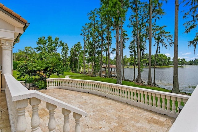 17124 Crawley Rd, Odessa, FL 33556 - view of patio / terrace with a water view